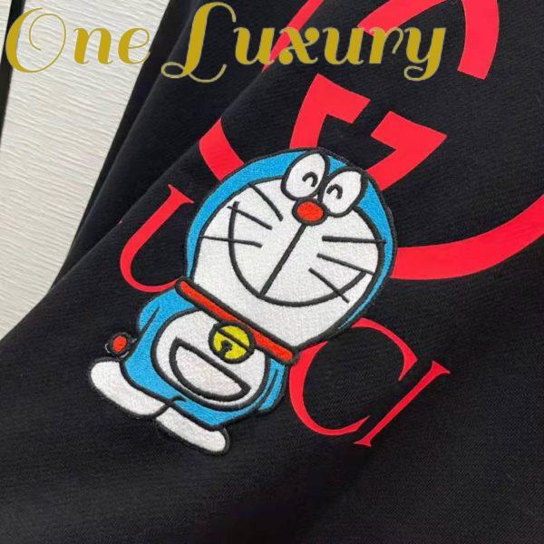 Replica Gucci Women Doraemon x Gucci Cotton Sweatshirt Crewneck Oversized Fit-Black 6