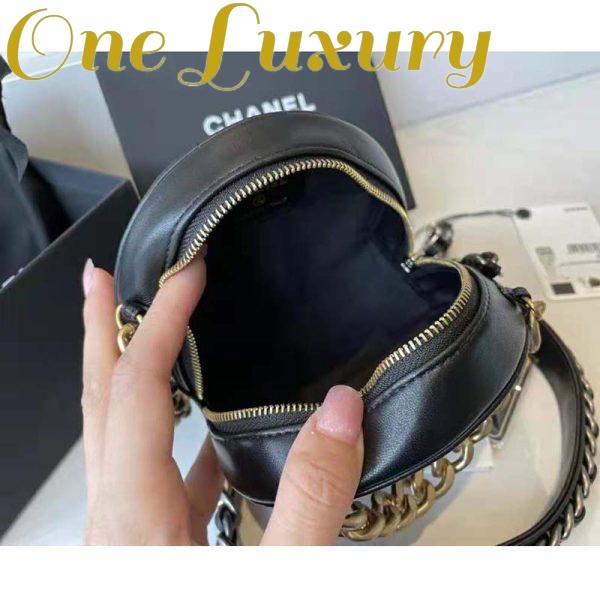 Replica Chanel Women Chanel 19 Clutch with Chain Lambskin Gold Silver-Tone & Ruthenium Black 8