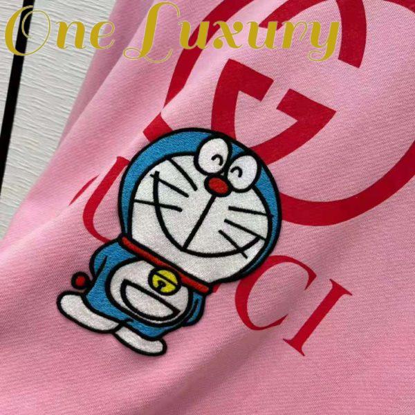 Replica Gucci Women Doraemon x Gucci Cotton Sweatshirt Crewneck Oversized Fit-Pink 6