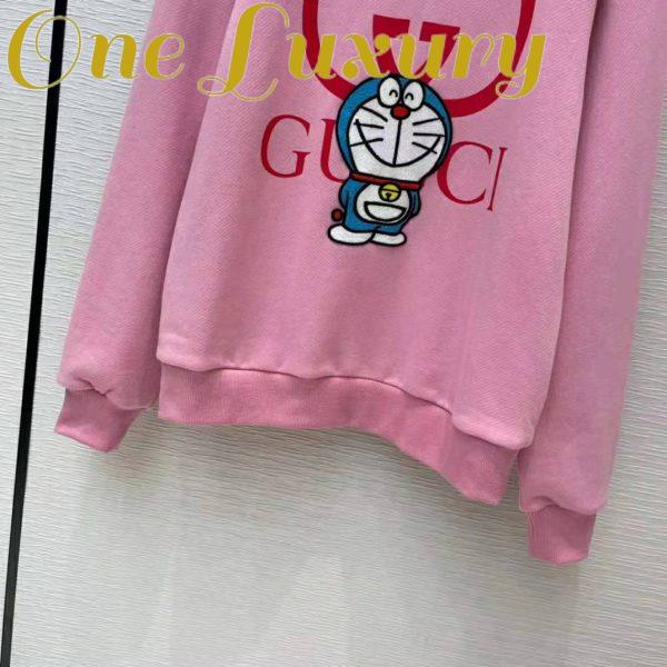 Replica Gucci Women Doraemon x Gucci Cotton Sweatshirt Crewneck Oversized Fit-Pink 7