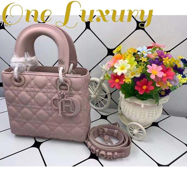 Replica Dior Women Small Lady Dior My Abcdior Bag Powder Pink Cannage Lambskin 4