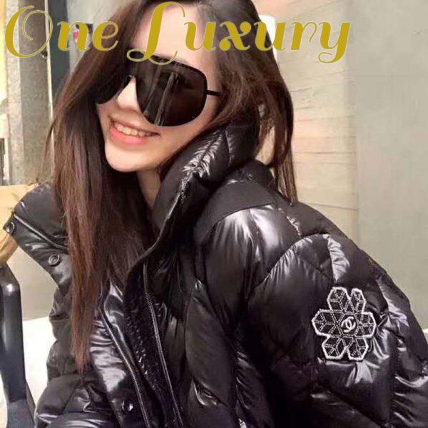 Replica Chanel Women Coated Canvas Blouson Down Coat Jacket-Black 5