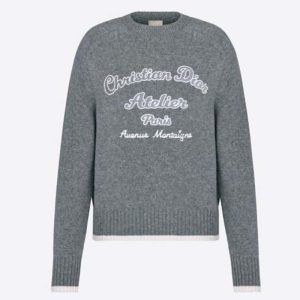 Replica Dior CD Women Christian Dior Atelier Sweater Gray Wool Jersey