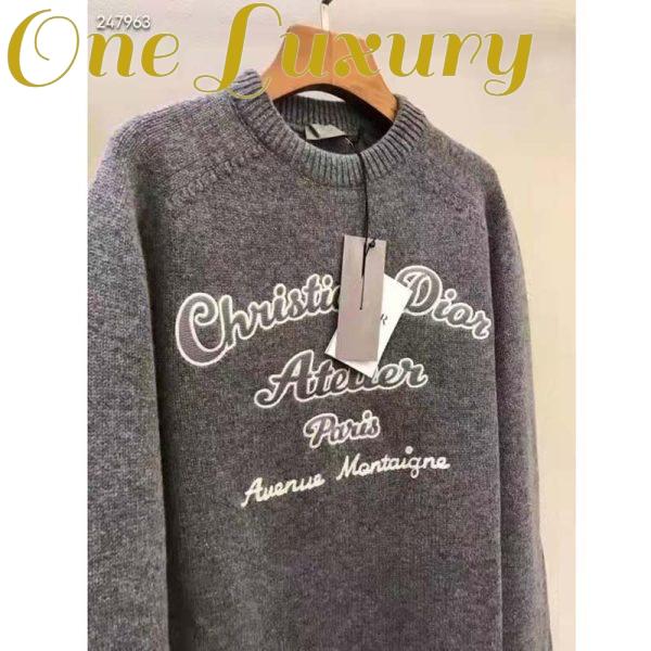 Replica Dior CD Women Christian Dior Atelier Sweater Gray Wool Jersey 4