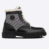 Replica Dior Unisex CD Shoes D-Major Boot Black White Technical Fabric Black Calfskin 14