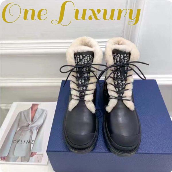 Replica Dior Unisex Dior Explorer Ankle Boot Black Smooth Calfskin Beige Black Oblique Jacquard 5