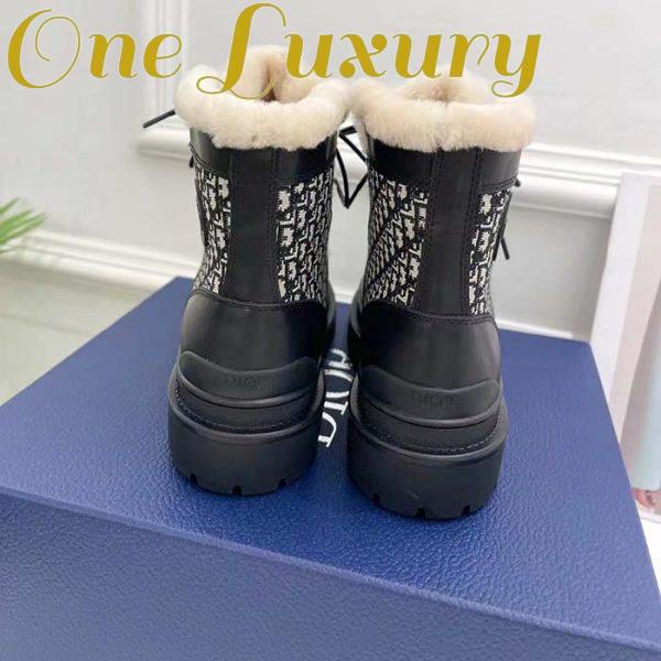 Replica Dior Unisex Dior Explorer Ankle Boot Black Smooth Calfskin Beige Black Oblique Jacquard 7