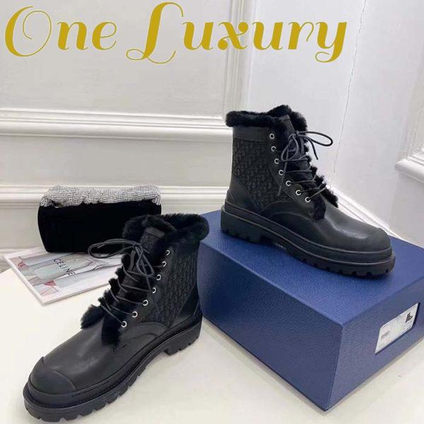 Replica Dior Unisex Dior Explorer Ankle Boot Black Smooth Calfskin Oblique Jacquard 7