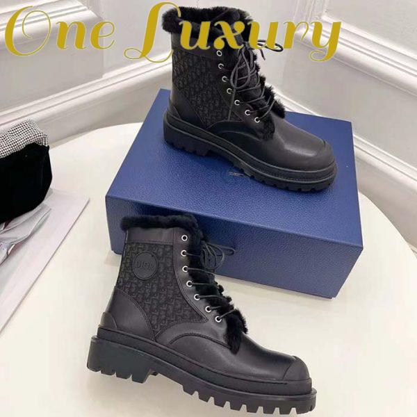 Replica Dior Unisex Dior Explorer Ankle Boot Black Smooth Calfskin Oblique Jacquard 9