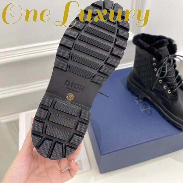 Replica Dior Unisex Dior Explorer Ankle Boot Black Smooth Calfskin Oblique Jacquard 11