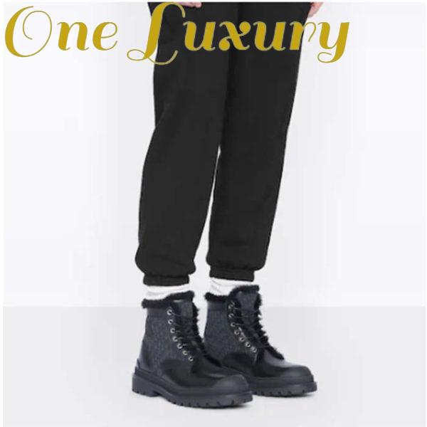 Replica Dior Unisex Dior Explorer Ankle Boot Black Smooth Calfskin Oblique Jacquard 12