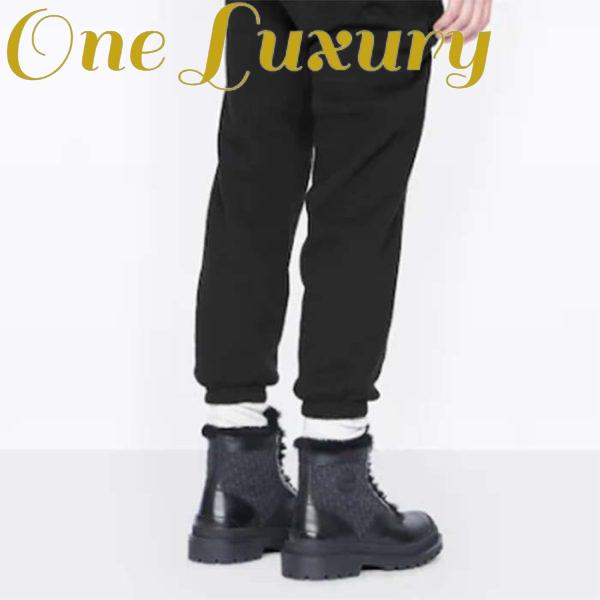 Replica Dior Unisex Dior Explorer Ankle Boot Black Smooth Calfskin Oblique Jacquard 13
