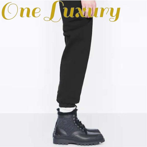 Replica Dior Unisex Dior Explorer Ankle Boot Black Smooth Calfskin Oblique Jacquard 14