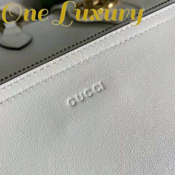 Replica Gucci Women Medium Tote with Double G White Leather 12