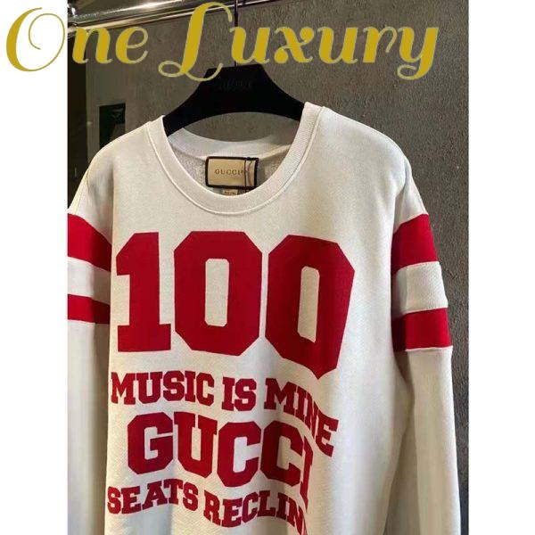 Replica Gucci GG Men Gucci 100 Cotton Sweatshirt Off-White Heavy Felted Jersey 4