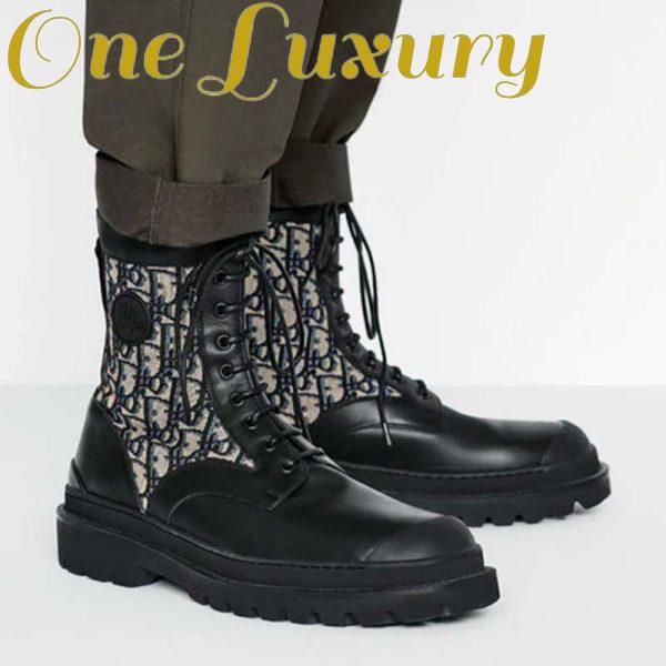 Replica Dior Unisex Dior Explorer Ankle Boot Dior Oblique Jacquard Black Smooth Calfskin 11