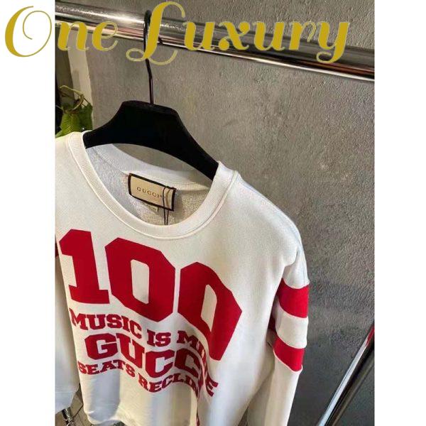 Replica Gucci GG Men Gucci 100 Cotton Sweatshirt Off-White Heavy Felted Jersey 7