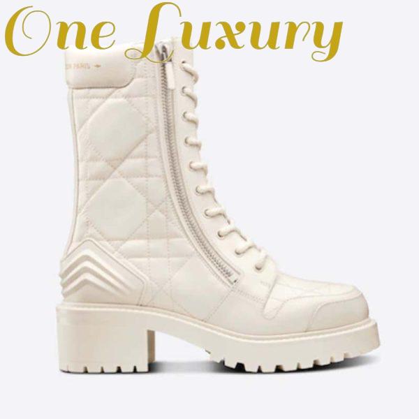Replica Dior Women CD D-Leader Ankle Boot White Quilted Cannage Calfskin 2