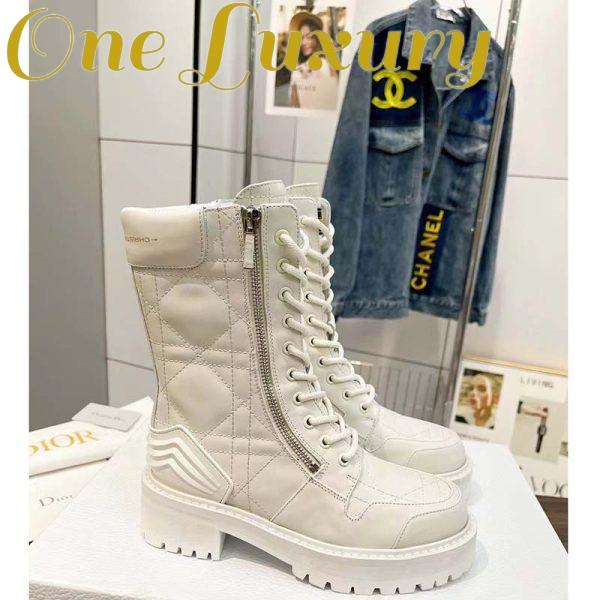 Replica Dior Women CD D-Leader Ankle Boot White Quilted Cannage Calfskin 3