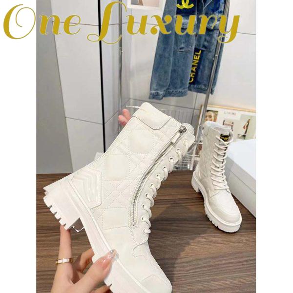 Replica Dior Women CD D-Leader Ankle Boot White Quilted Cannage Calfskin 9