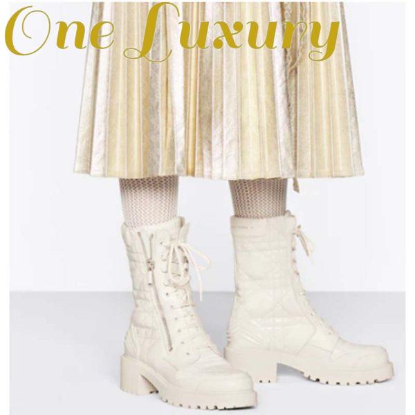 Replica Dior Women CD D-Leader Ankle Boot White Quilted Cannage Calfskin 13