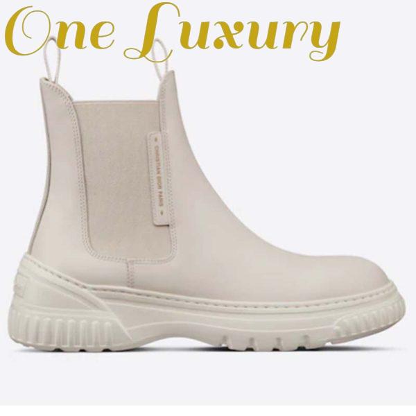Replica Dior Women CD D-Racer Ankle Boot White Calfskin Front Rear Tabs
