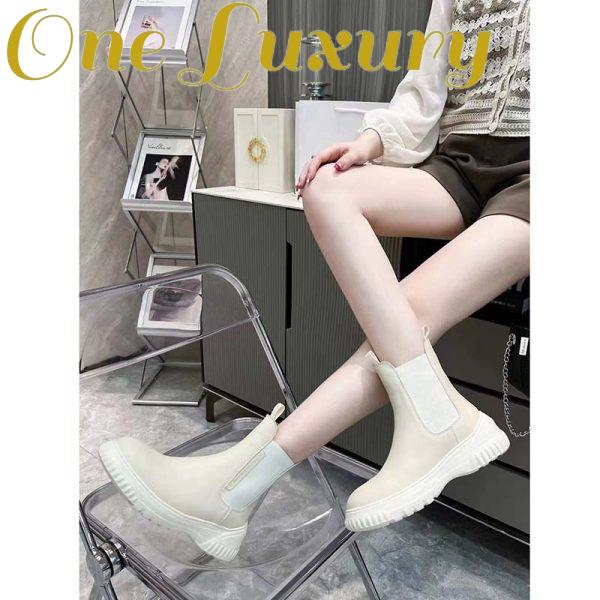 Replica Dior Women CD D-Racer Ankle Boot White Calfskin Front Rear Tabs 7