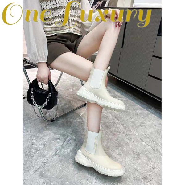 Replica Dior Women CD D-Racer Ankle Boot White Calfskin Front Rear Tabs 9