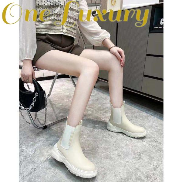 Replica Dior Women CD D-Racer Ankle Boot White Calfskin Front Rear Tabs 10