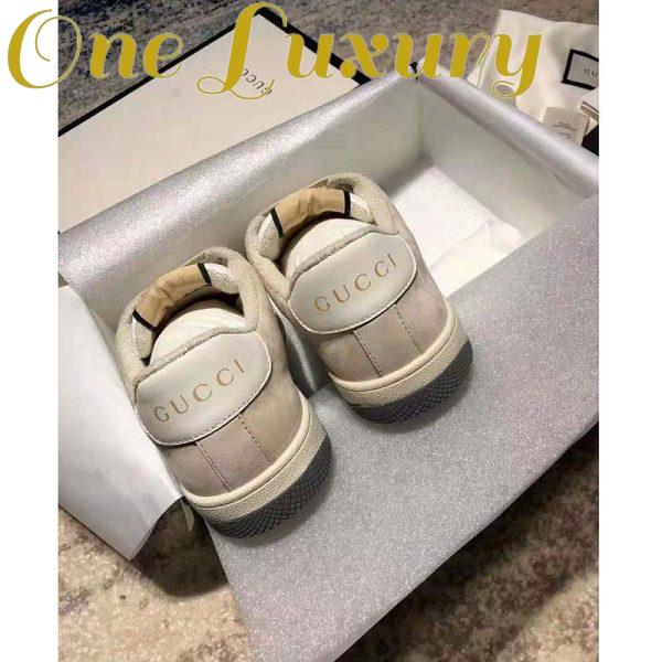 Replica Gucci GG Unisex Screener Leather Sneaker Off-White Leather White Nylon 6