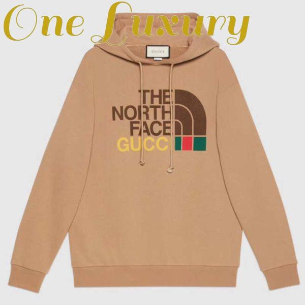 Replica Gucci GG Men The North Face x Gucci Sweatshirt Brown Cotton Jersey Crewneck Oversized Fit