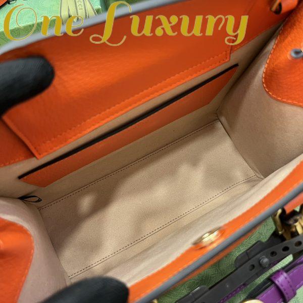 Replica Gucci Women GG Diana Small Tote Bag Orange Leather Double G 9