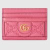 Replica Gucci Women GG Matelassé Card Case Orange Leather Double G Four Card Slots 11