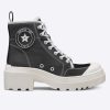 Replica Dior Women CD Shoes D-Rise Boot Black Technical Fabric Calfskin 21.5 cm High 18