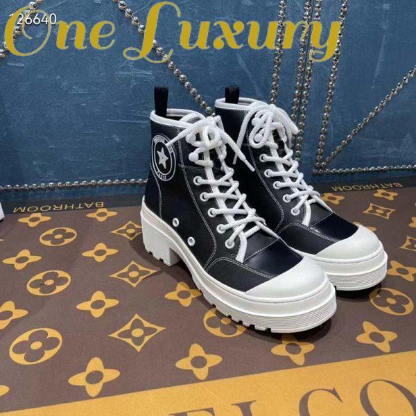 Replica Dior Women CD Shoes D-Rise Ankle Boot Black Technical Fabric Calfskin 11 cm High 3