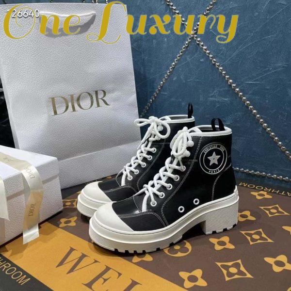 Replica Dior Women CD Shoes D-Rise Ankle Boot Black Technical Fabric Calfskin 11 cm High 8