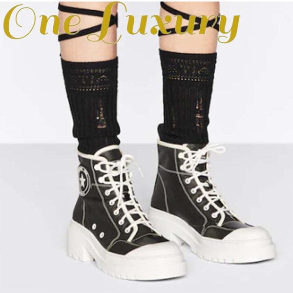 Replica Dior Women CD Shoes D-Rise Ankle Boot Black Technical Fabric Calfskin 11 cm High 13