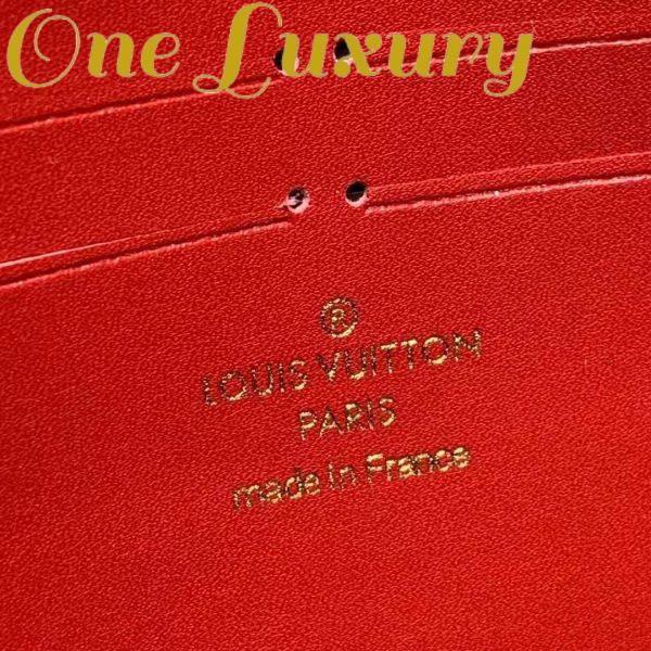 Replica Louis Vuitton LV Women Croisette Chain Wallet Scarlet Red Damier Ebene Coated Canvas 14