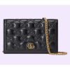Replica Gucci Women GG Matelassé Chain Wallet Brown Leather Double G Chain Strap 12