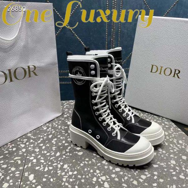 Replica Dior Women CD Shoes D-Rise Boot Black Technical Fabric Calfskin 21.5 cm High 3