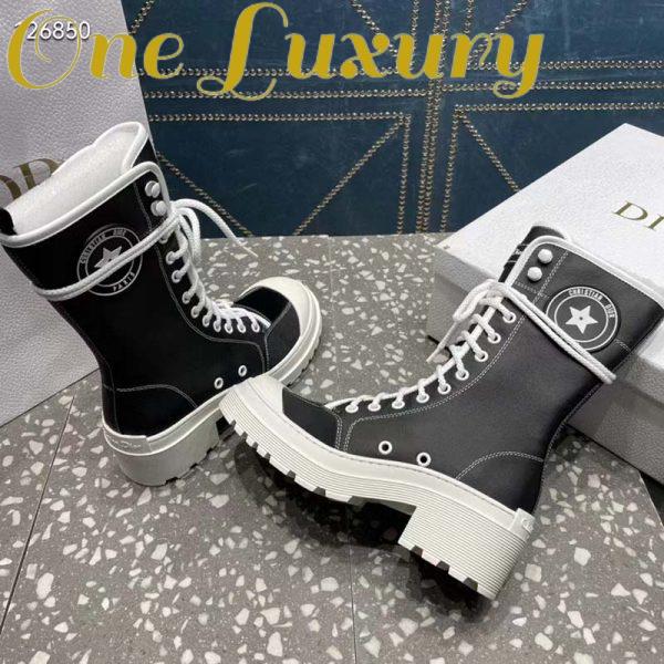 Replica Dior Women CD Shoes D-Rise Boot Black Technical Fabric Calfskin 21.5 cm High 5