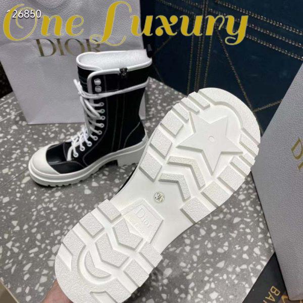 Replica Dior Women CD Shoes D-Rise Boot Black Technical Fabric Calfskin 21.5 cm High 8