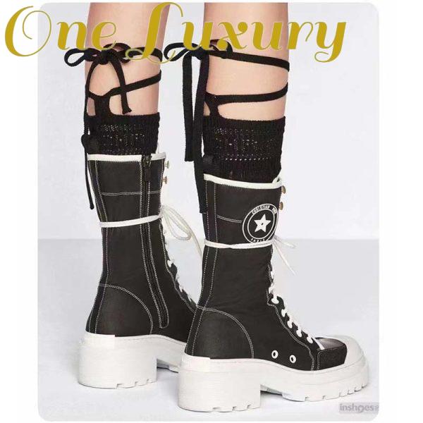 Replica Dior Women CD Shoes D-Rise Boot Black Technical Fabric Calfskin 21.5 cm High 15