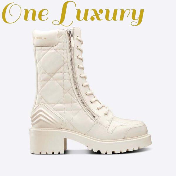 Replica Dior Women D-Leader Ankle Boot White Quilted Cannage Calfskin 2