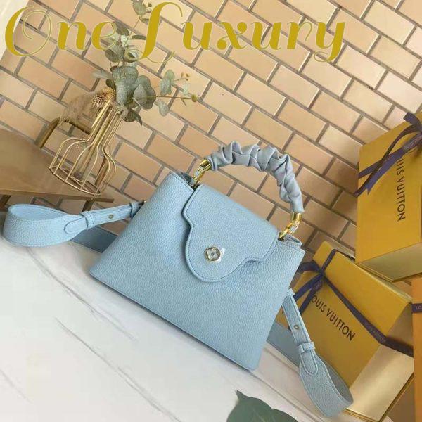 Replica Louis Vuitton LV Women Capucines BB Handbag Dusk Blue Taurillon Calfskin 5