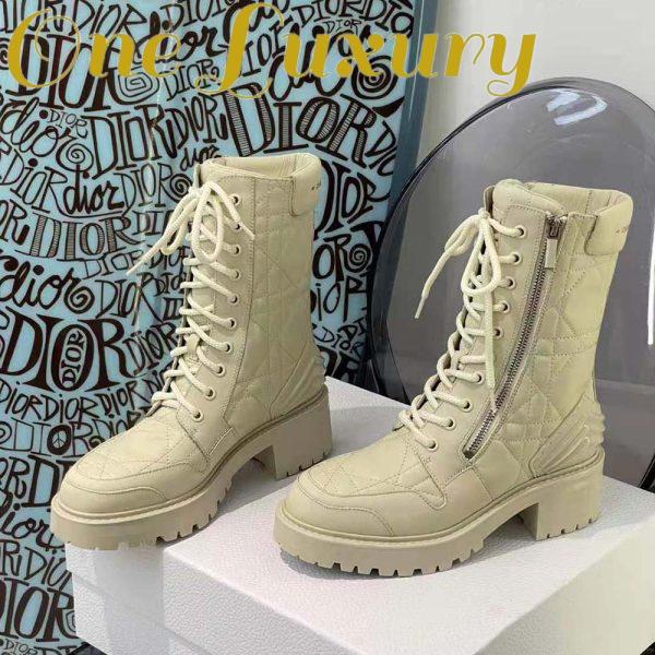 Replica Dior Women D-Leader Ankle Boot White Quilted Cannage Calfskin 5