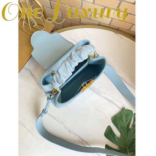 Replica Louis Vuitton LV Women Capucines BB Handbag Dusk Blue Taurillon Calfskin 8