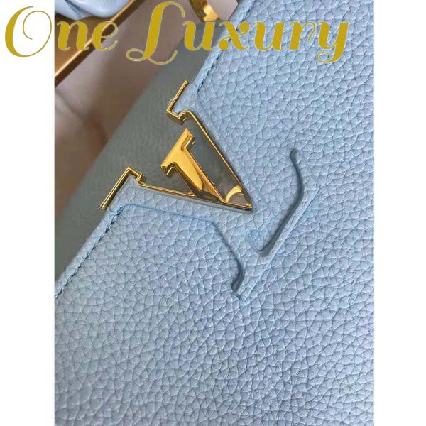 Replica Louis Vuitton LV Women Capucines BB Handbag Dusk Blue Taurillon Calfskin 9