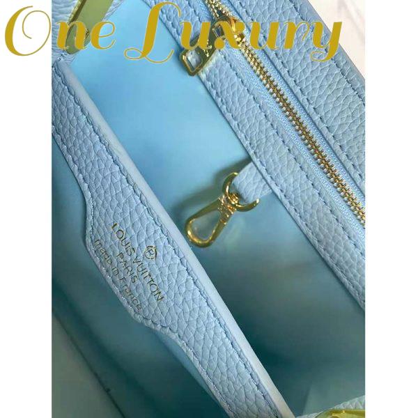 Replica Louis Vuitton LV Women Capucines BB Handbag Dusk Blue Taurillon Calfskin 11