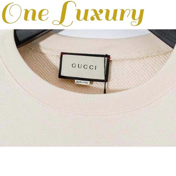 Replica Gucci Men Gucci ‘Mad Cookies’ Print Sweatshirt Cotton Crewneck Slim Fit-White 5